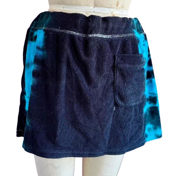 Womens Skirt Size Medium Blue Tie Dye Terry Cloth Beachwear Resort Wear Vacation - Picture 4 of 8